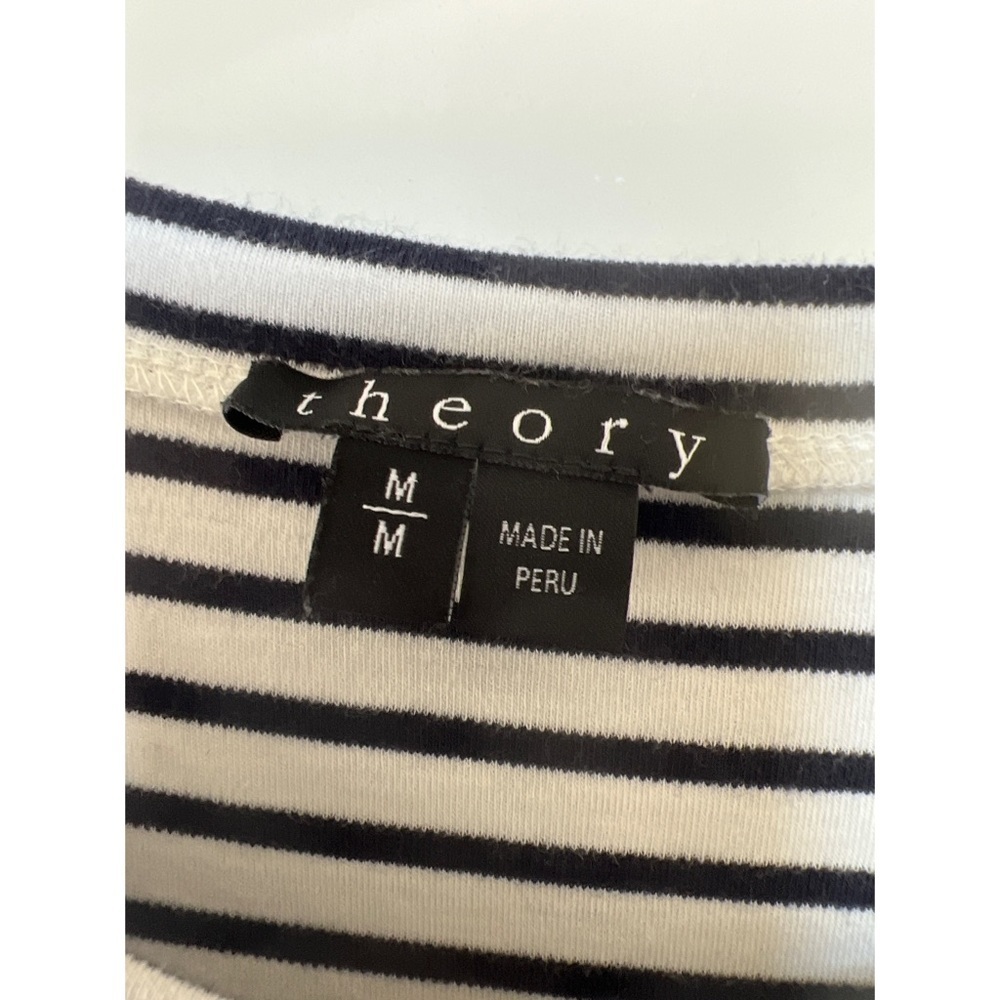 Theory Caneil Classic Pima Cotton Striped Dress - M - Picture 5 of 6